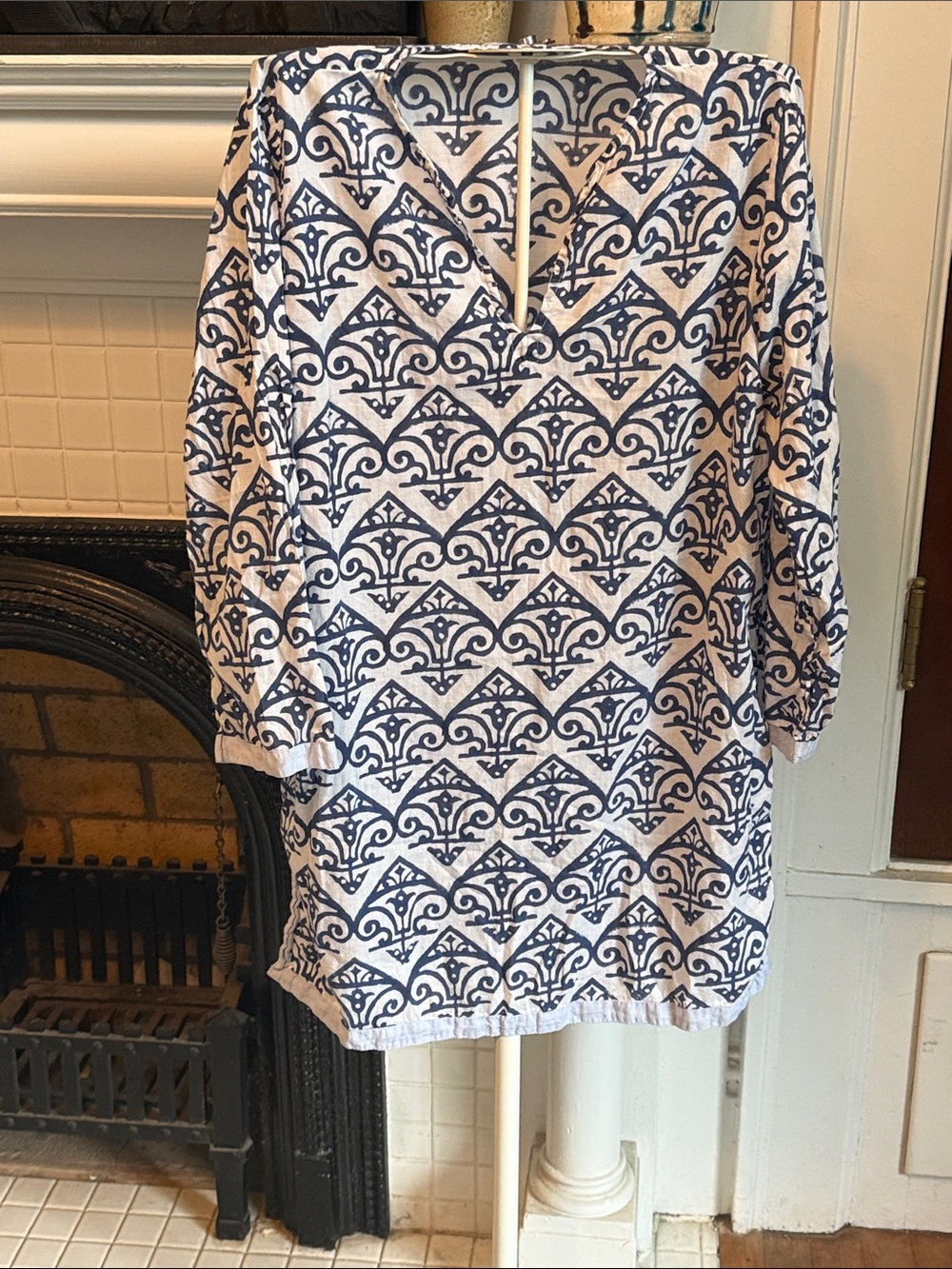 Roberta Roller Rabbit Navy and White Printed Tunic- worn a few times- good shape